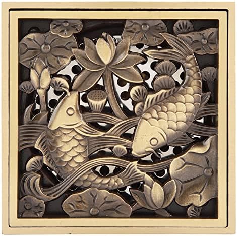 Fafeicy Antique Brass Drain with Removable Cover 43x43x28in