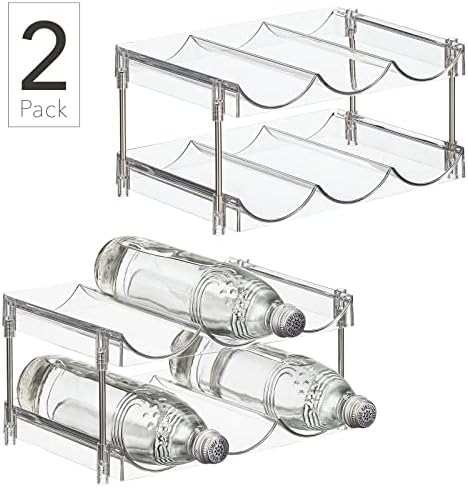 Nate Home 6-Bottle Organizer Set of 2 Clear and Stainless Steel