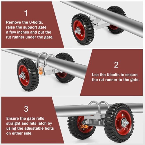 Rolling Gate 6 Inch Rubber Wheel with Double U-Bolts