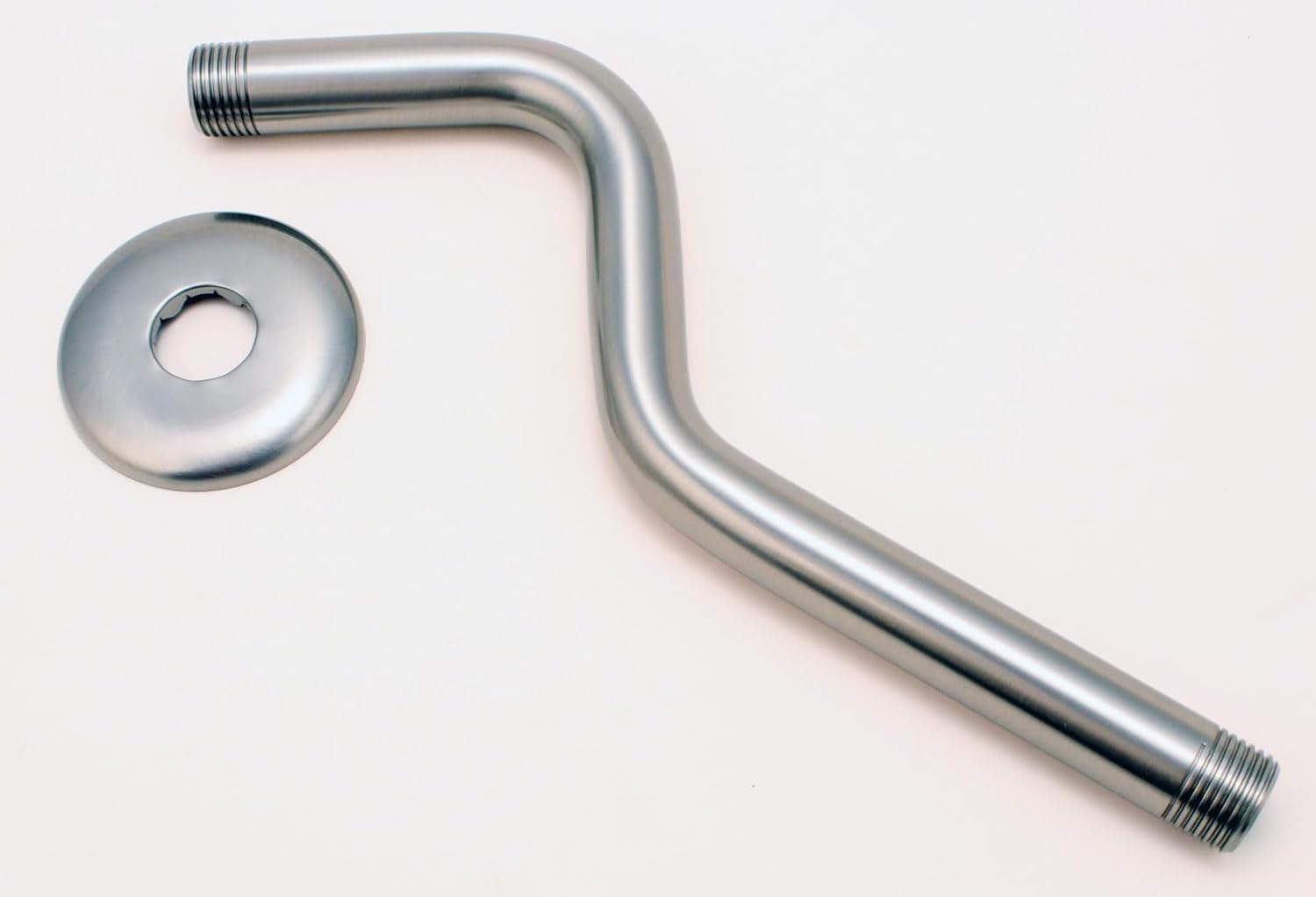 Z-style Shower Arms with Flanges 7 Inch Lower Brush Nickel Finish