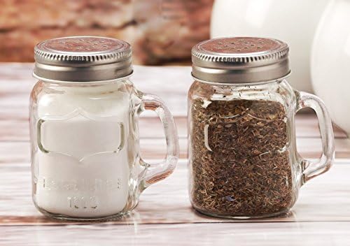 Circleware Glass Mini Mason Jar Salt Pepper Shakers 1