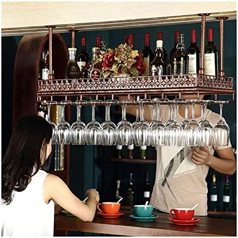 ALDEPO Bronze Industrial Wine Rack 48 Glass Storage