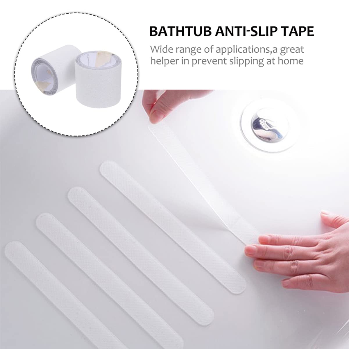 ULTECHNOVO 2 Rolls Non-Slip Transparent Duct Tape for Stairs and Pool