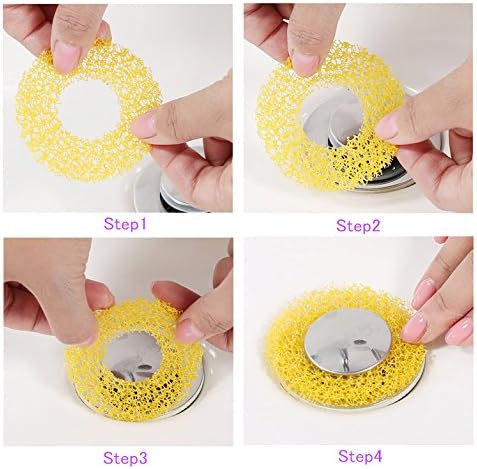 FATHERSON Drain Hair Catcher - 24PCS Soft Sponge Strainer for Sinks and Bathtubs