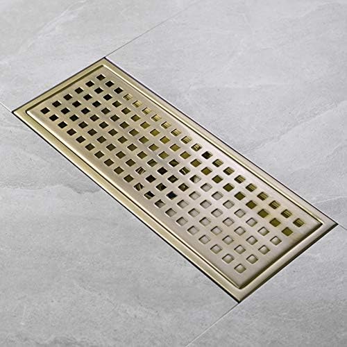 Linear Shower Floor Drain Brushed Gold 12-inch