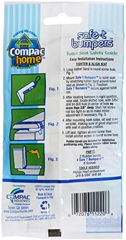 COMPAC HOME Safe-T-Bumpers - Toilet Seat Stabilizers 2 Count White