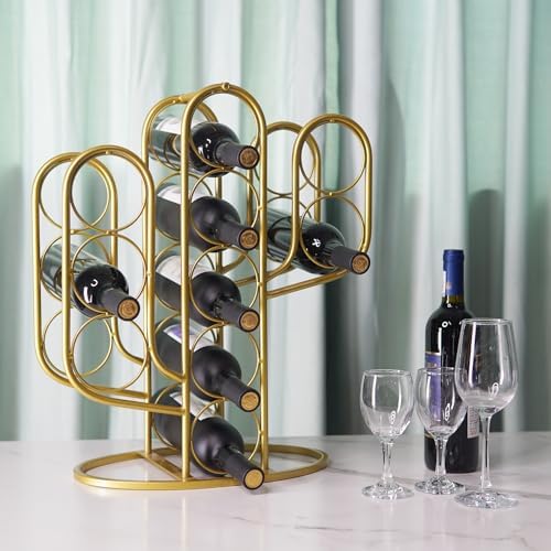 10 Bottles Wine Rack with Cactus Design