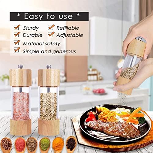 Wooden Salt and Pepper Grinder Set 2-Pack