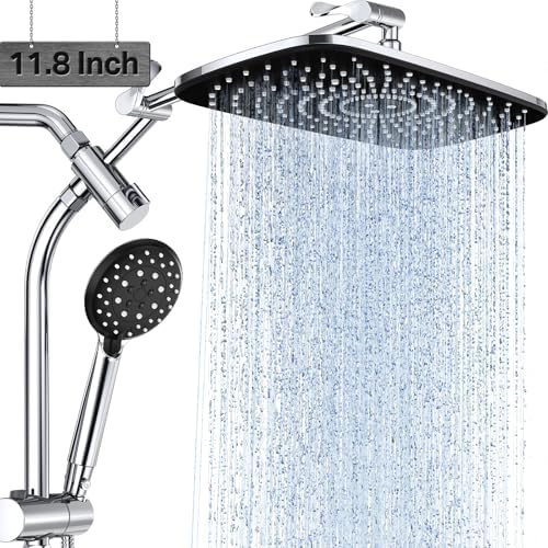 Veken 118 Inch Rain Shower Head with 6 Modes Silver Chrome