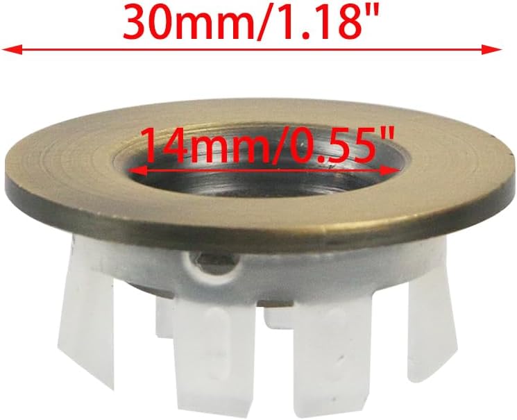 Wealrit 6 Pcs Antique Brass Sink Overflow Covers
