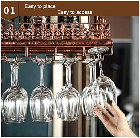 ALDEPO Bronze Industrial Wine Rack 48 Glass Storage