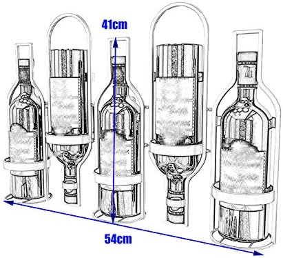 BOCbco Wall Mounted Wine Rack - 5 Bottle Holder