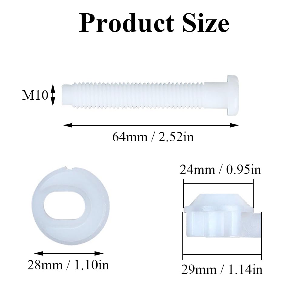 2 Pcs Toilet Seat Screws Bolts Replacement Kit