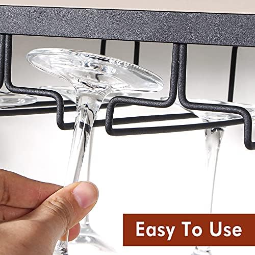Kamehame Stemware Rack Under Cabinet 3 Rows Black