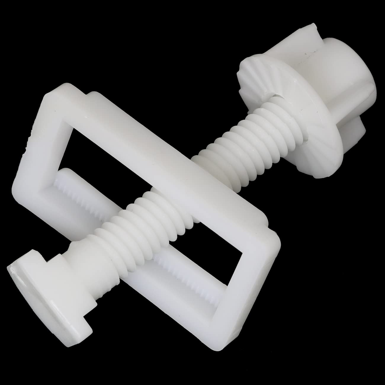 White Plastic Toilet Seat Hinge Bolts 2PCS