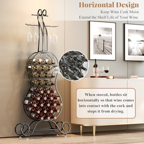HavenlyYouth Freestanding Wine Rack for 32 Bottles