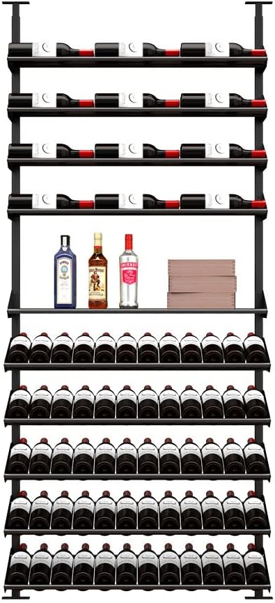 Showcase Wine Display - 84 Bottle Black Metal Rack