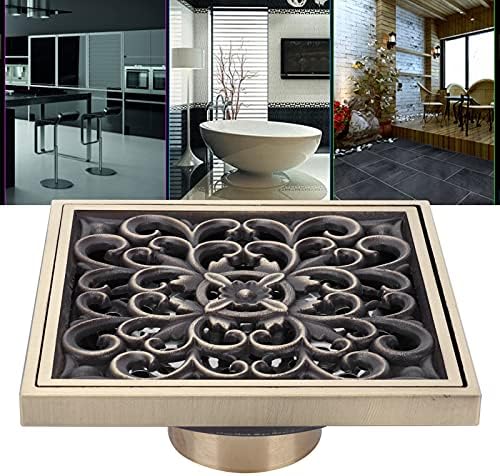 Tomotato Floor Drain 10x10cm Antique Bathroom Shower Strainer Cover Replacement