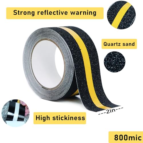 COSIMIXO 2 x 165FT Anti Slip Tape with Reflective Stripe 1