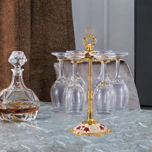 Bothyi Gold Wine Glass Drying Rack with Stemware Display