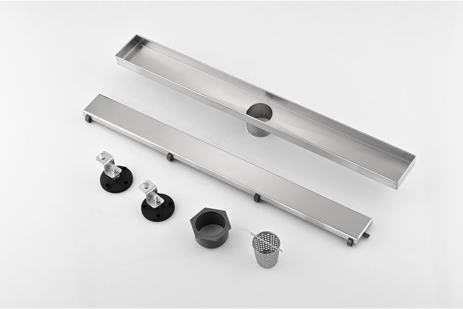 YLIEHS 28 Inch Linear Shower Drain with Hair Strainer