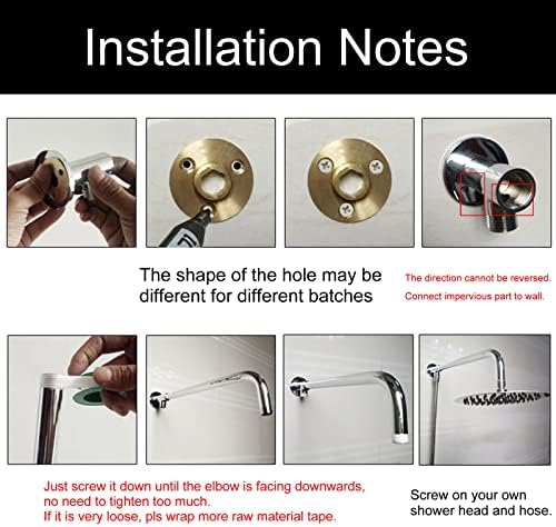 Gnimauhz 16 Inch Copper Shower Arm with Flange Chrome