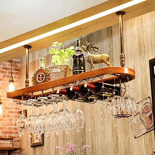Ceiling Wine Rack with Adjustable Height and Multi-Layer Design