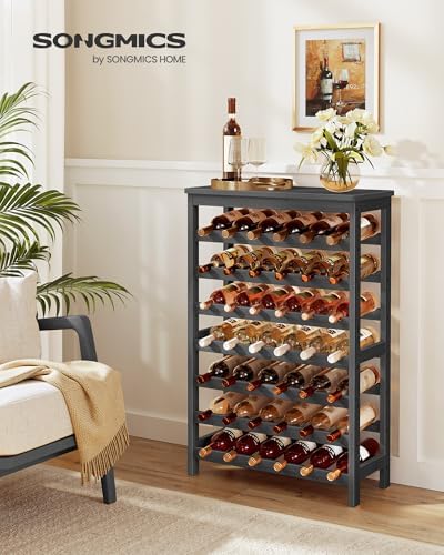 SONGMICS 7-Tier Bamboo Wine Rack 42 Bottles