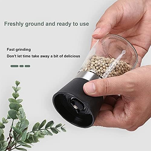 Adjustable Salt Pepper Grinder Set with Glass Body