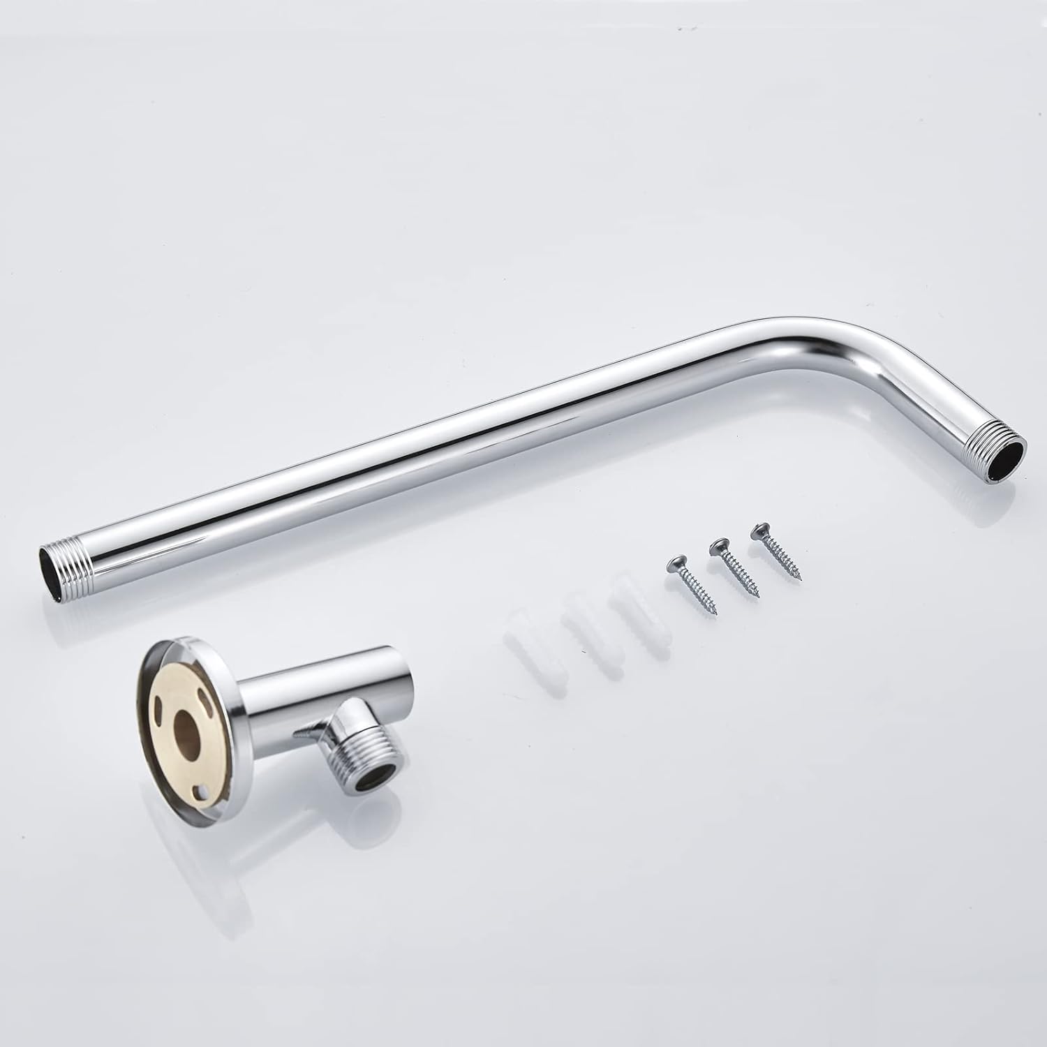 Gnimauhz 16 Inch Copper Shower Arm with Flange Chrome