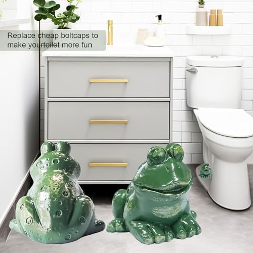 Frog Toilet Bolt Caps 2pcs Green Resin