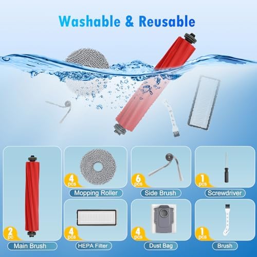 DrFlito 22-Pack Replacement Accessories Kit for Roborock QV35AQV35S