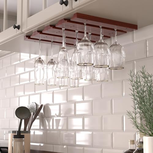Rustic State Vigo 4 Sectional Adjustable Wood Wine Glass Holder