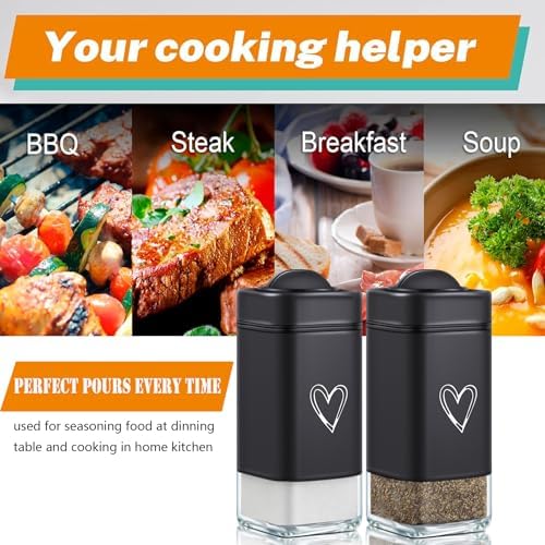 Salt and Pepper Shakers Set Modern Heart Design