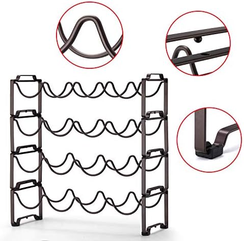 Simple Trending 4-Tier Wine Rack with 16 Bottle Capacity Bronze Finish