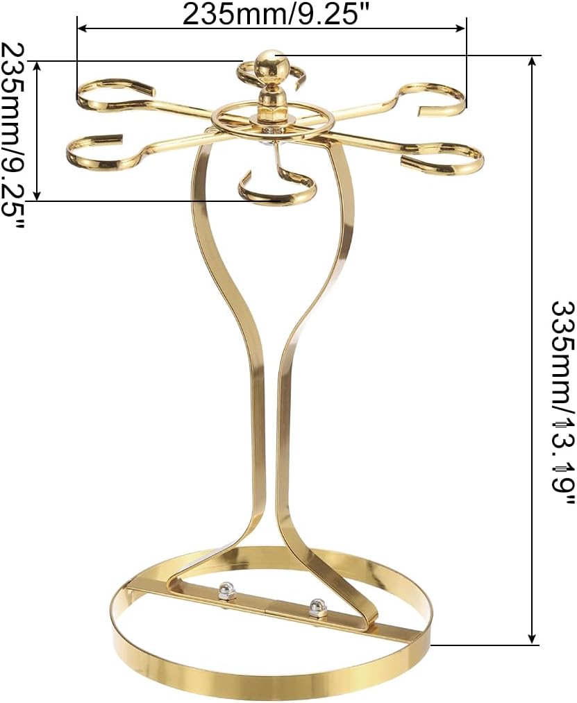 Uxcell Gold Wine Glass Holder with 6 Hooks 1