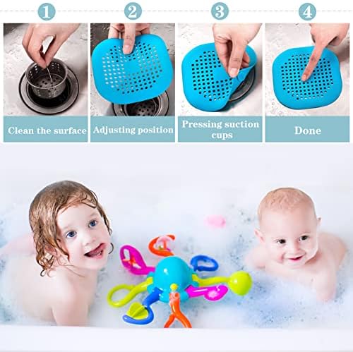QSCFKL 3-Pack Shower Drain Hair Catcher with Suction Cup