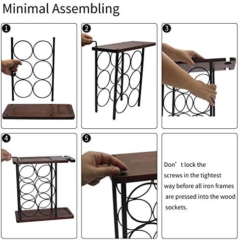 SASIDO Wine Rack with Tray and Glasses Holder
