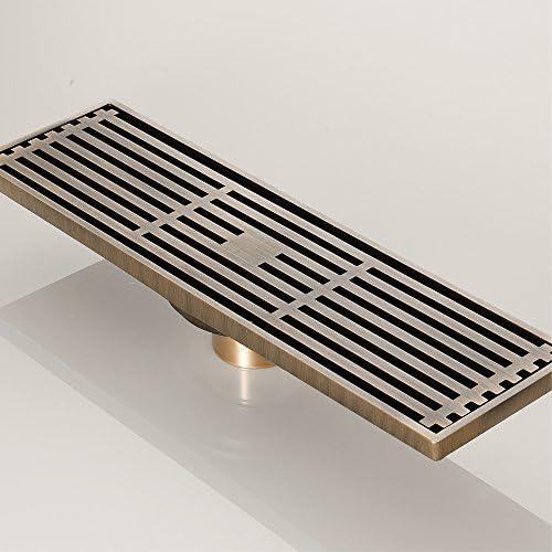 Linear Shower Drain 12 Inch Brass with Removable Grate 1