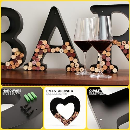 DECOMIL Wine Cork Holder Letters Decorative Wall Art