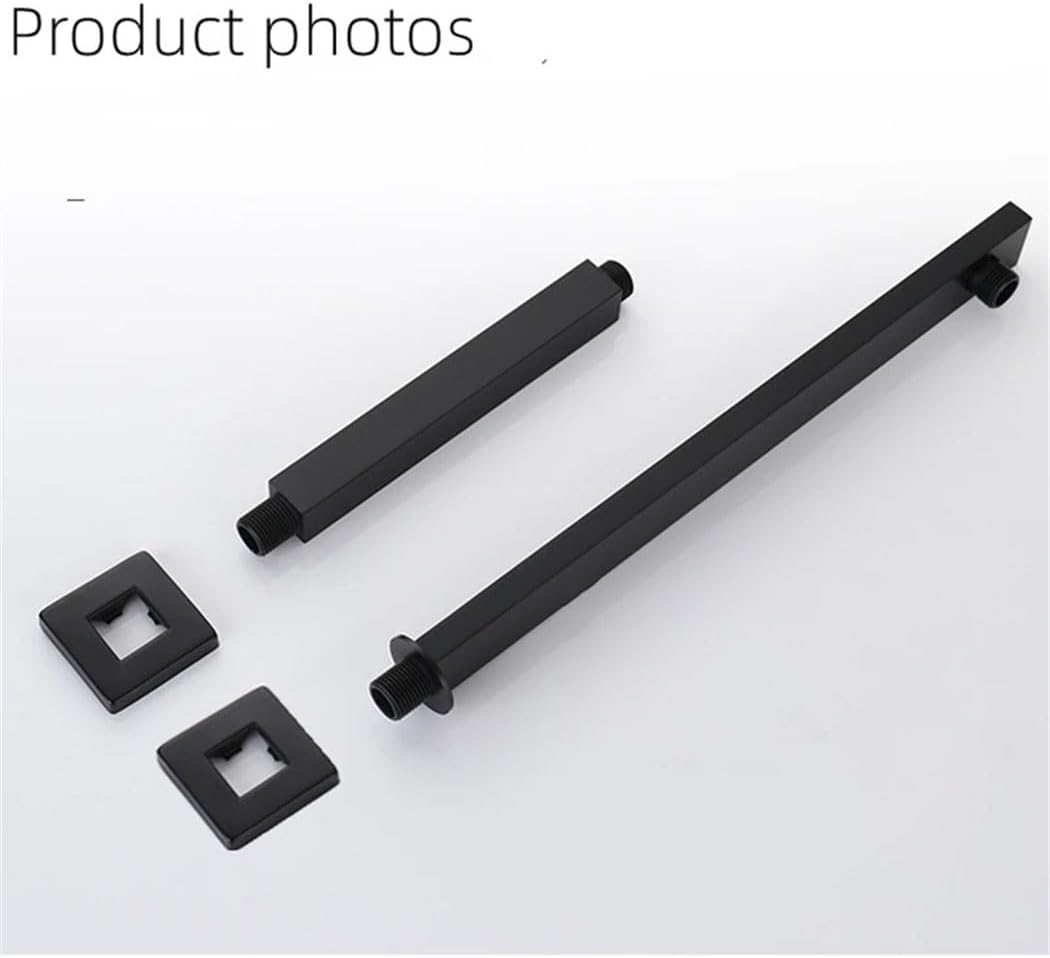 Black Round Square Shower Arm G12 Threaded Extension Holder
