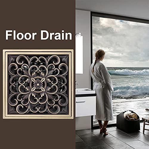 Tomotato Floor Drain 10x10cm Antique Bathroom Shower Strainer Cover Replacement