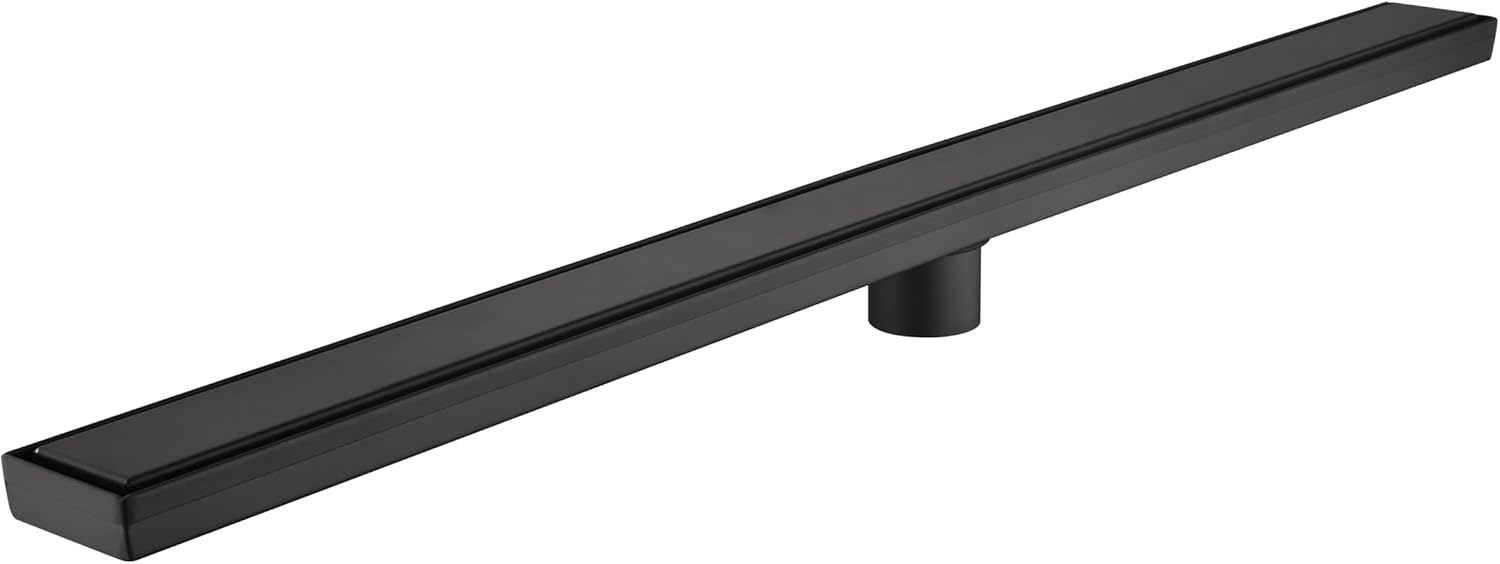 36-Inch Linear Shower Drain with Hair Strainer and Removable Cover