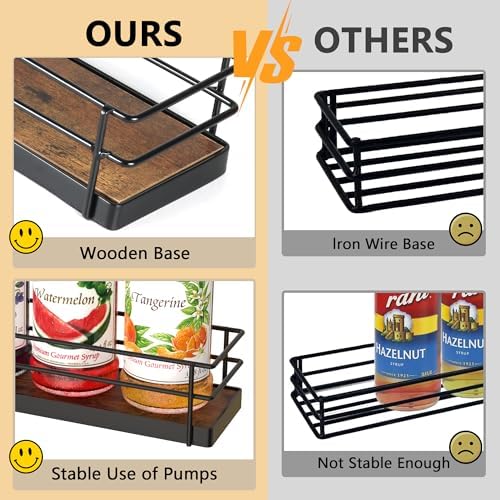 Alyoen Coffee Syrup Rack Organizer 4 Bottles