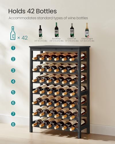 SONGMICS 7-Tier Bamboo Wine Rack 42 Bottles