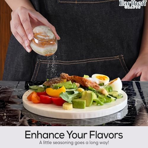 EARTHEN CRAFTS Marble Salt and Pepper Egg Shape Set of 2