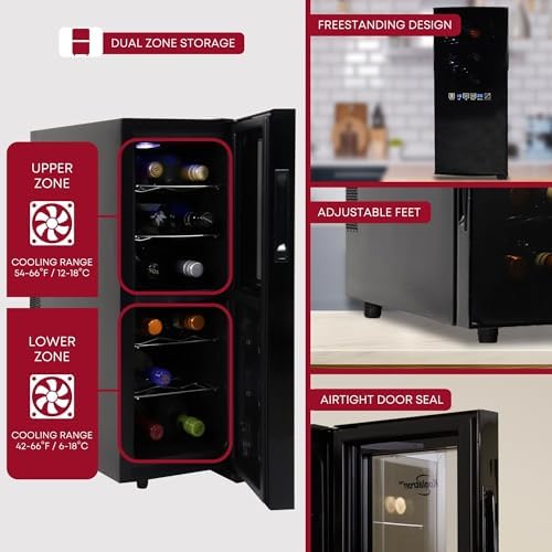 Koolatron 12 Bottle Wine Cooler with Beech Wood Racks