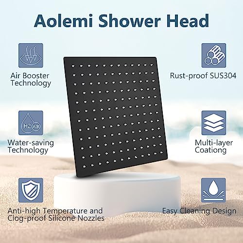 Aolemi Ceiling Mount Shower System with Rainfall Head and Handheld