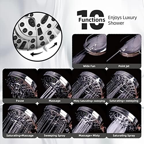 BESAQUO 10 Functions High Pressure Handheld Shower Head