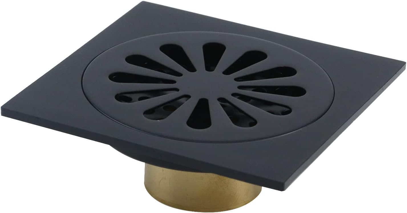 Antrader Odor-Proof Floor Drain with Matte Black Strainer